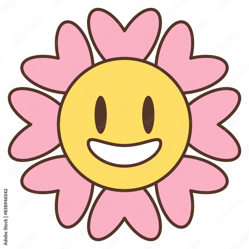 Groovy Flower Cartoon Element
