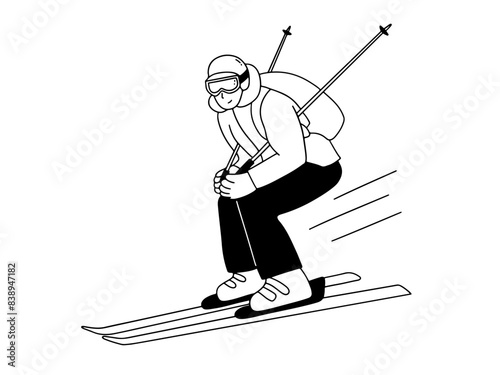Man snow skiing