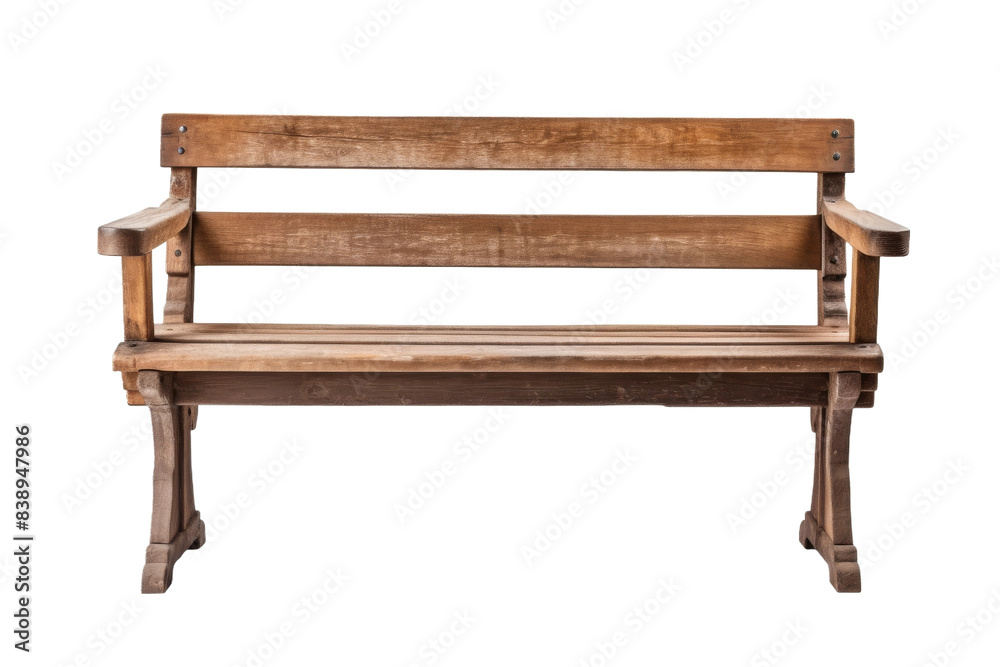 Solitudes Seat: A Wooden Bench Against a Blank Canvas on a White or Clear Surface PNG Transparent Background.. Solitudes Seat: A Wooden Bench Against a Blank Canvas on a White or Clear Surface PNG Transparent Background..