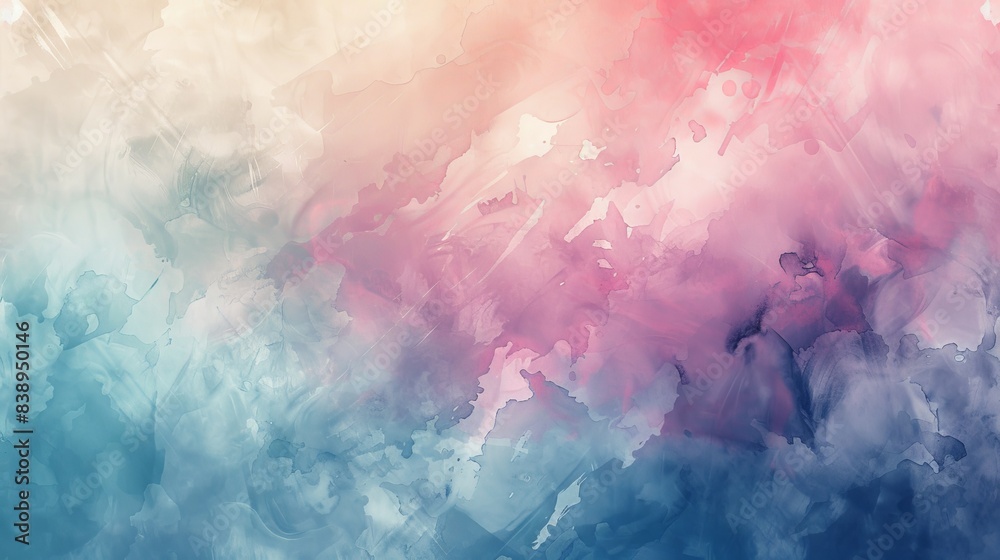 Abstract watercolor background with blue, pink, and beige hues. Artistic design concept Abstract watercolor background with blue, pink, and beige hues. Artistic design concept