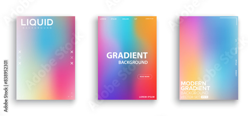 Wallpaper Mural Cover gradient design set. A4 abstract color. Minimal fluid design collection. Business or advertising design. Bright dynamic mesh for poster, flyer, banner. Vector illustration Torontodigital.ca