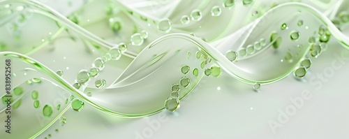 Gentle peridot wave abstract pattern, light and sparkling, isolated on a white backdrop