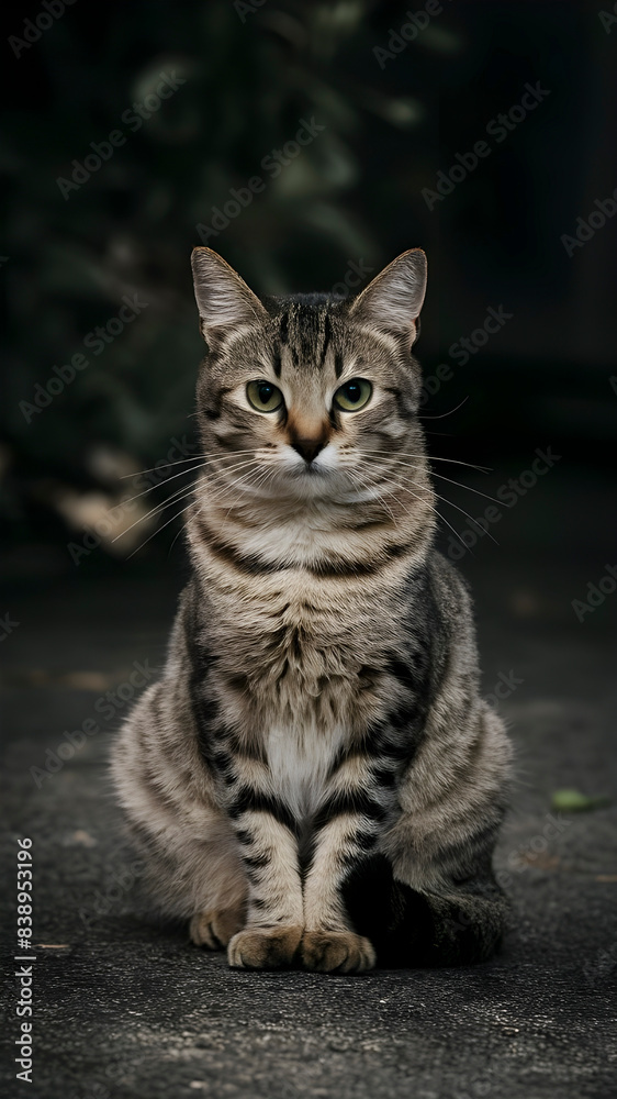 Foreground Focus. A Regal Gray Cat Foreground Focus. A Regal Gray Cat