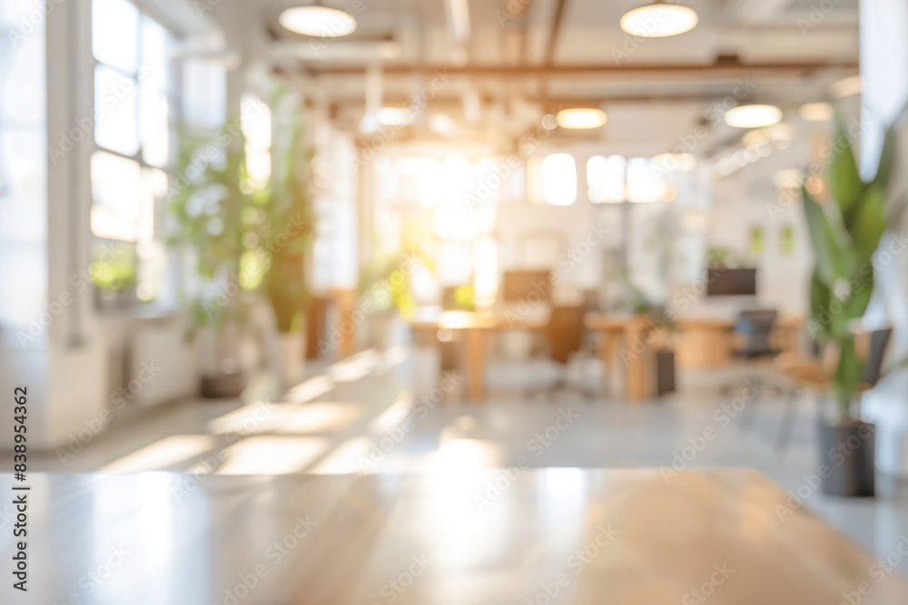 Bright modern office space with clean design and wooden accents. Bright modern office space with clean design and wooden accents.