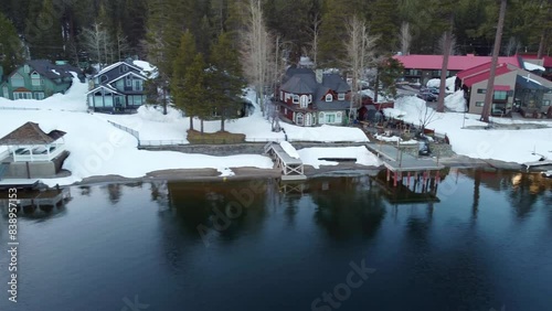 Shoreline of Donner Lake in California photo