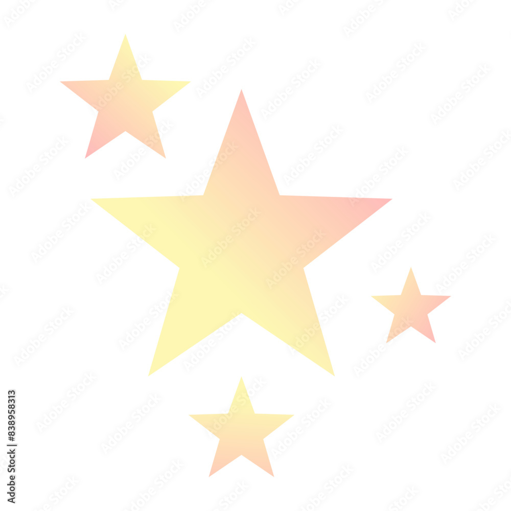 Star set with shiny sparkles element Star set with shiny sparkles element