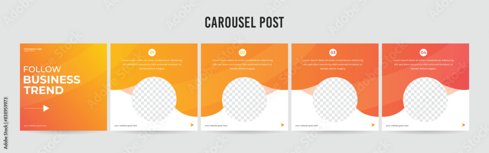 Editable Instagram Carousel Post Layout Set, Social Media Marketing ...