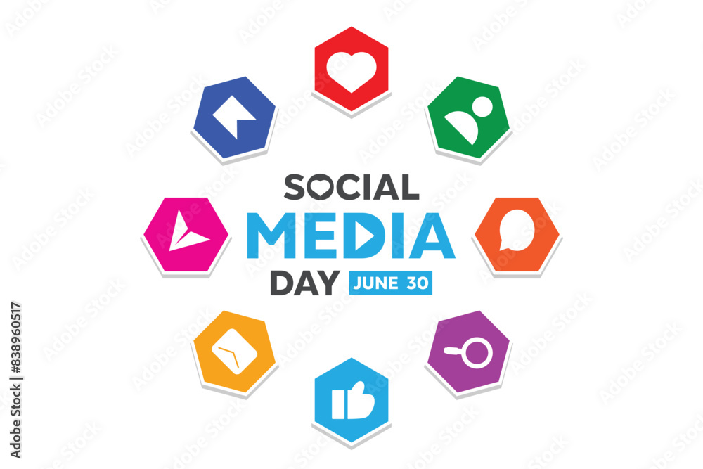 Social Media Day. People icon, message, chat, heart and more. Perfect for cards, banners, posters, social media and more. White background. Social Media Day. People icon, message, chat, heart and more. Perfect for cards, banners, posters, social media and more. White background.