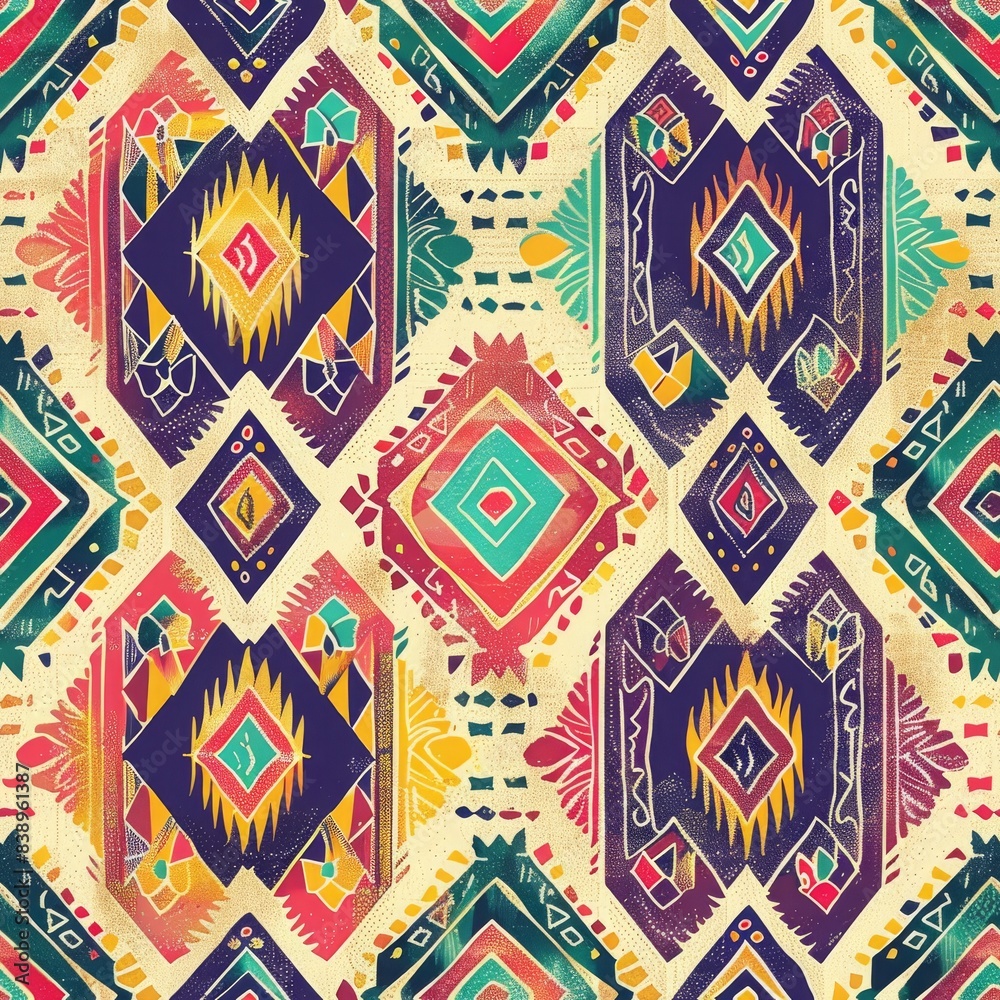 bohemian geometrik and floral seamless pattren bohemian geometrik and floral seamless pattren