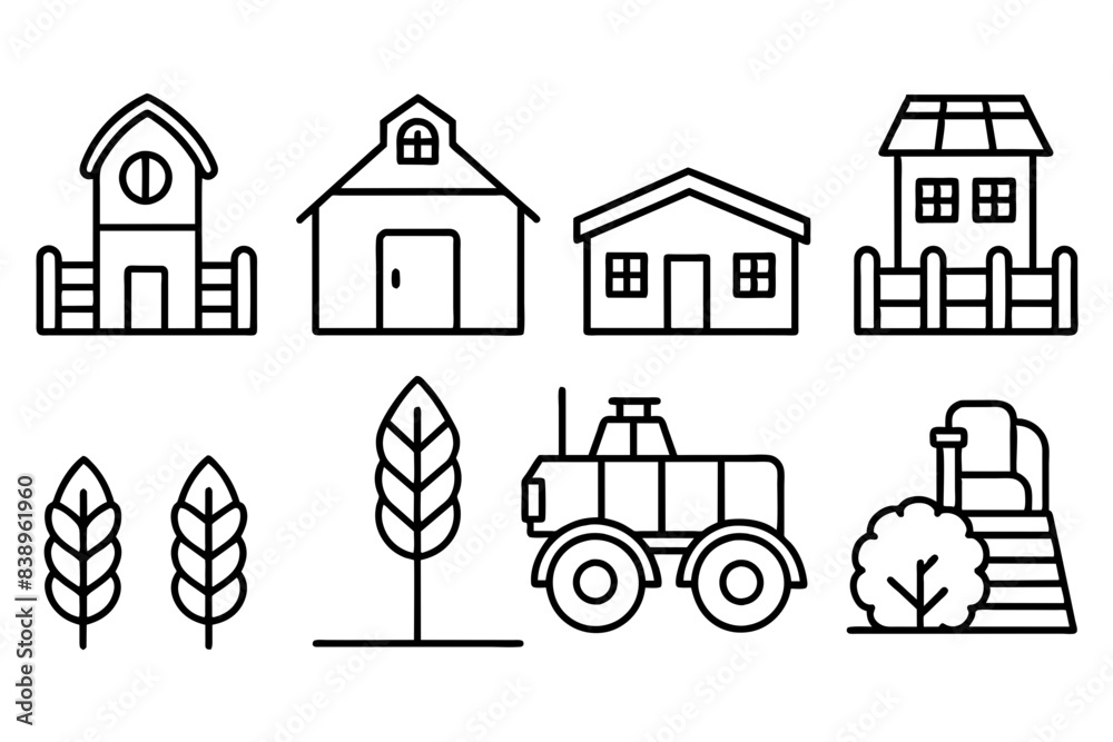 outline icons line art silhouette vector illustration outline icons line art silhouette vector illustration