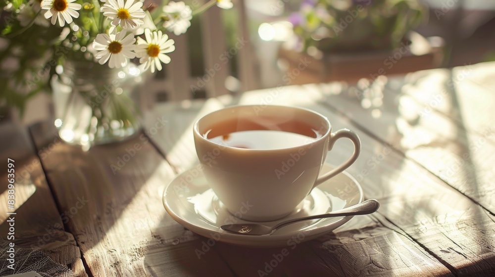 Fototapeta premium Cup of tea. Illustration generated by ai.