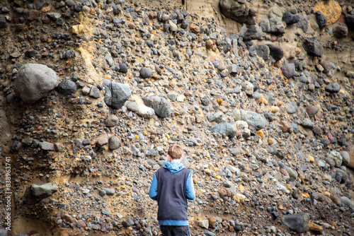 Conglomerate Rock Cliff - New Zealand photo