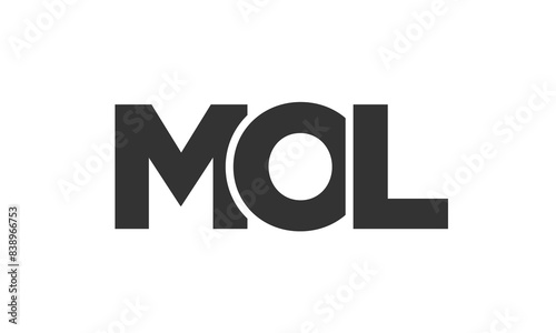 MOL logo design template with strong and modern bold text. Initial based vector logotype featuring simple and minimal typography. Trendy company identity.