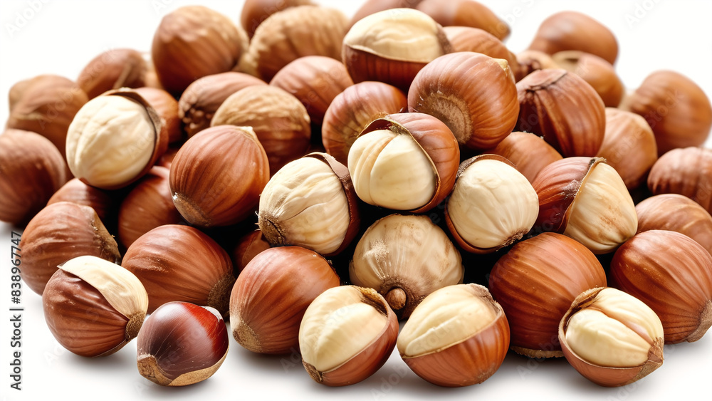 pile hazelnuts on bowl on top view pile hazelnuts on bowl on top view