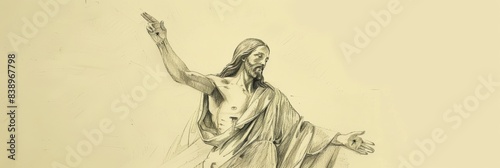 Jesus’ Resurrection on the Third Day, Biblical Illustration of Triumph and New Life, Ideal for Religious Banner,Christian banner