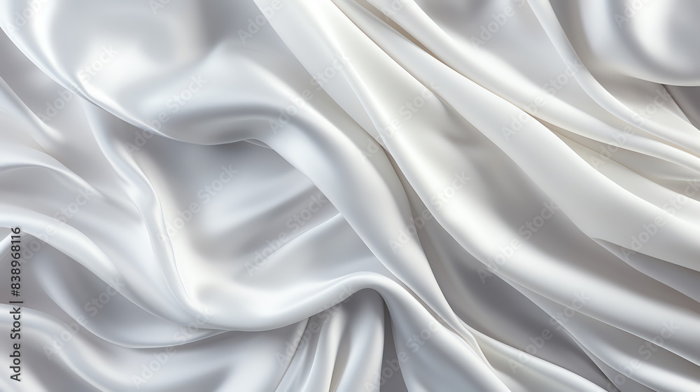 Wrinkled white satin fabric, gentle folds, silky texture, elegant and luxurious, topdown perspective Wrinkled white satin fabric, gentle folds, silky texture, elegant and luxurious, topdown perspective