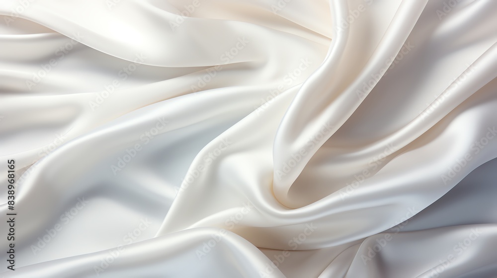 White silk cloth with soft wrinkles, smooth texture, luxurious feel, topdown angle White silk cloth with soft wrinkles, smooth texture, luxurious feel, topdown angle