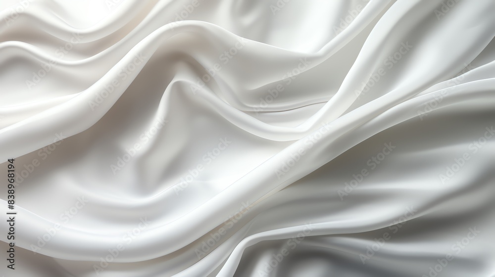 Wrinkled white silk material, gentle folds, smooth texture, luxurious feel, topdown perspective Wrinkled white silk material, gentle folds, smooth texture, luxurious feel, topdown perspective