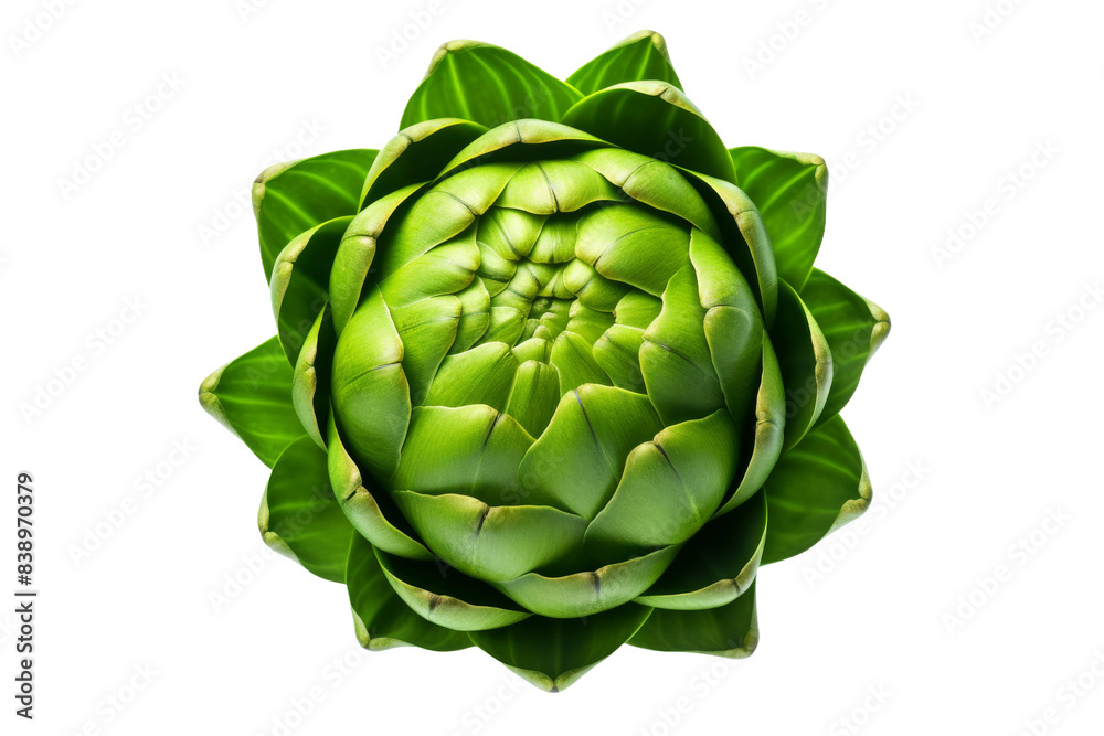 Fototapeta premium Verdant Symphony: Artichoke Flower Dance on a White or Clear Surface PNG Transparent Background..