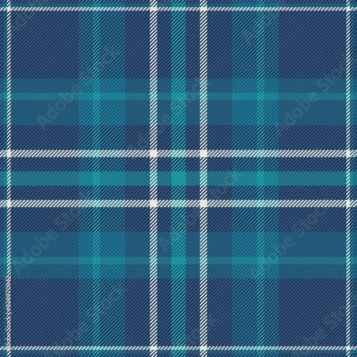 Occupation pattern background plaid, genuine seamless tartan texture. Quilt fabric vector textile check in blue and cyan colors.