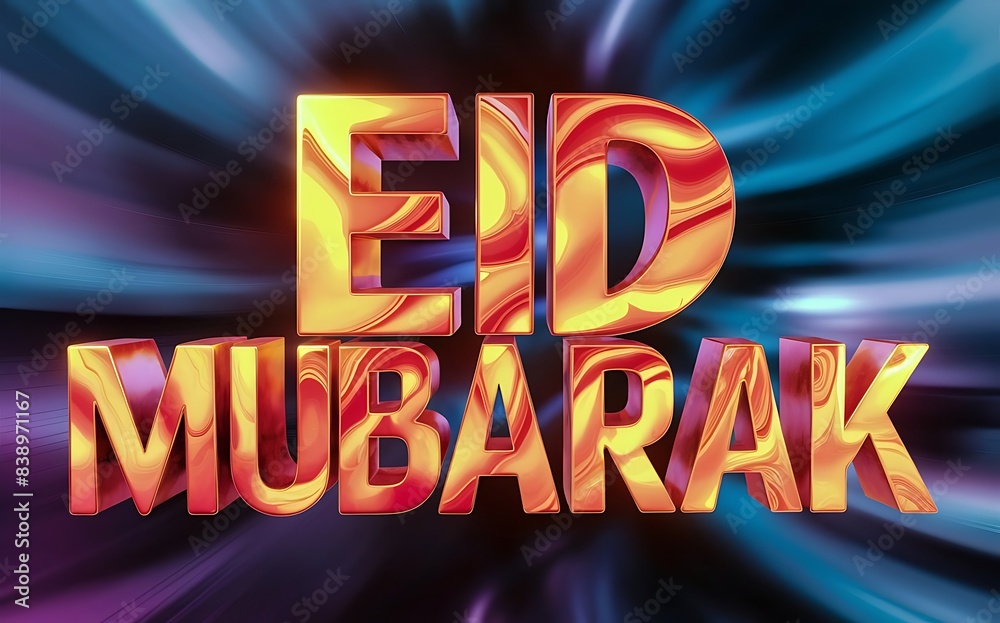 Eid Mubarak typography, celebration design Generative AI Eid Mubarak typography, celebration design Generative AI