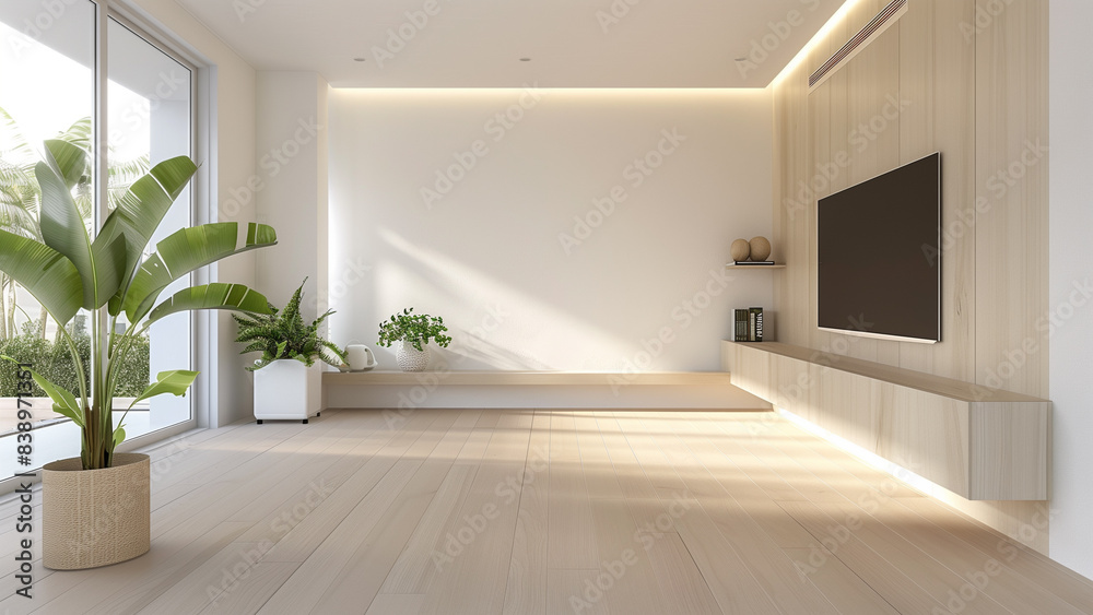 Fototapeta premium Simplicity in Design: A Minimalist Living Room