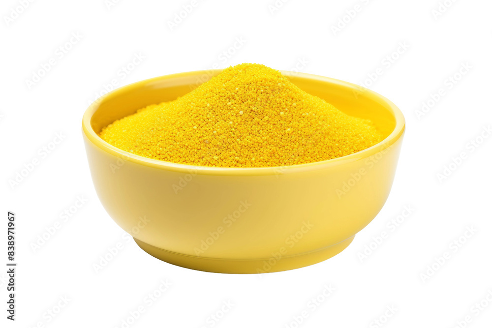 Sunshine Dreams: A Bowl of Golden Bliss on a White or Clear Surface PNG Transparent Background..