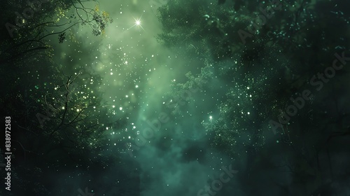 Swirling Fog and Lights in a Detailed Magic Background, perfect for fantasythemed projects photo