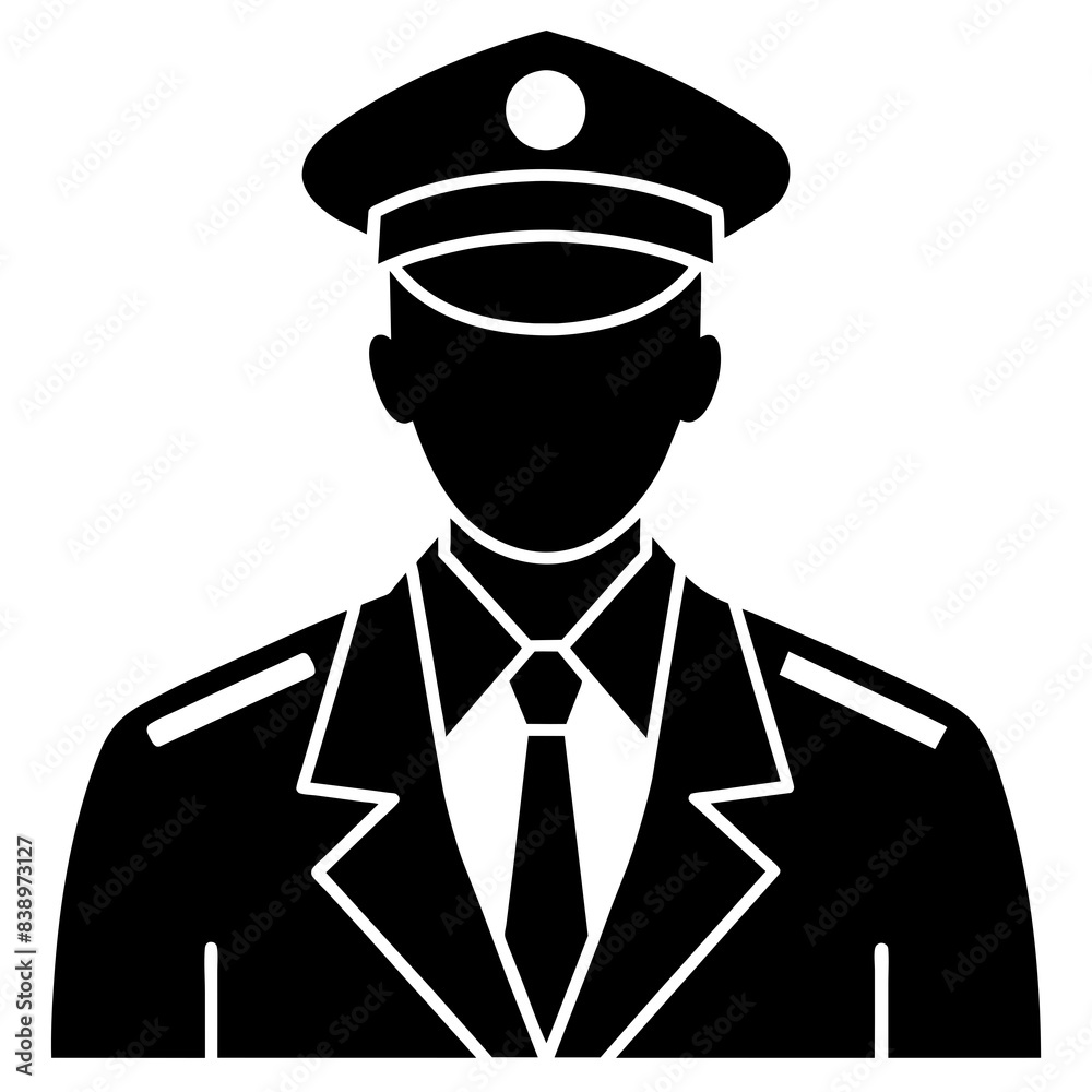 Customs officer enforcement in uniform. Vector illustration isolated on white background. Customs officer enforcement in uniform. Vector illustration isolated on white background.