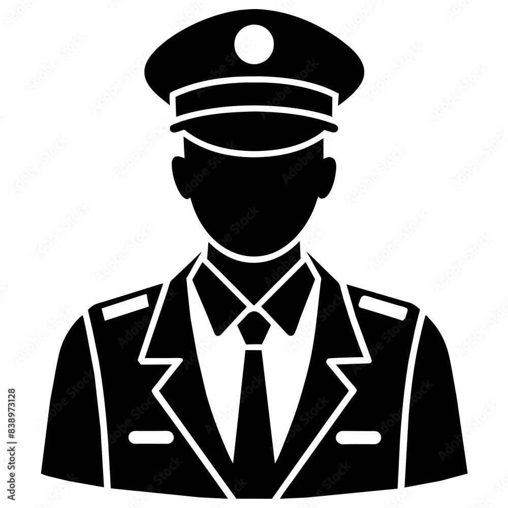 Customs officer enforcement in uniform. Vector illustration isolated on white background. Customs officer enforcement in uniform. Vector illustration isolated on white background.