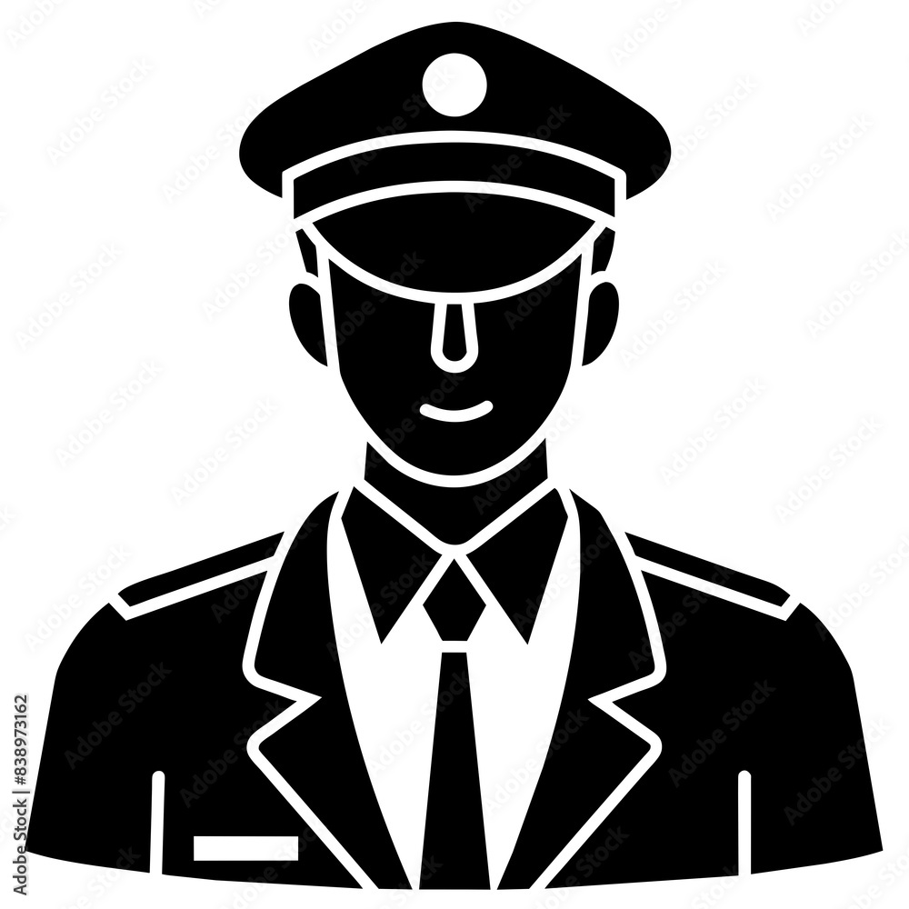 Customs officer enforcement in uniform. Vector illustration isolated on white background. Customs officer enforcement in uniform. Vector illustration isolated on white background.