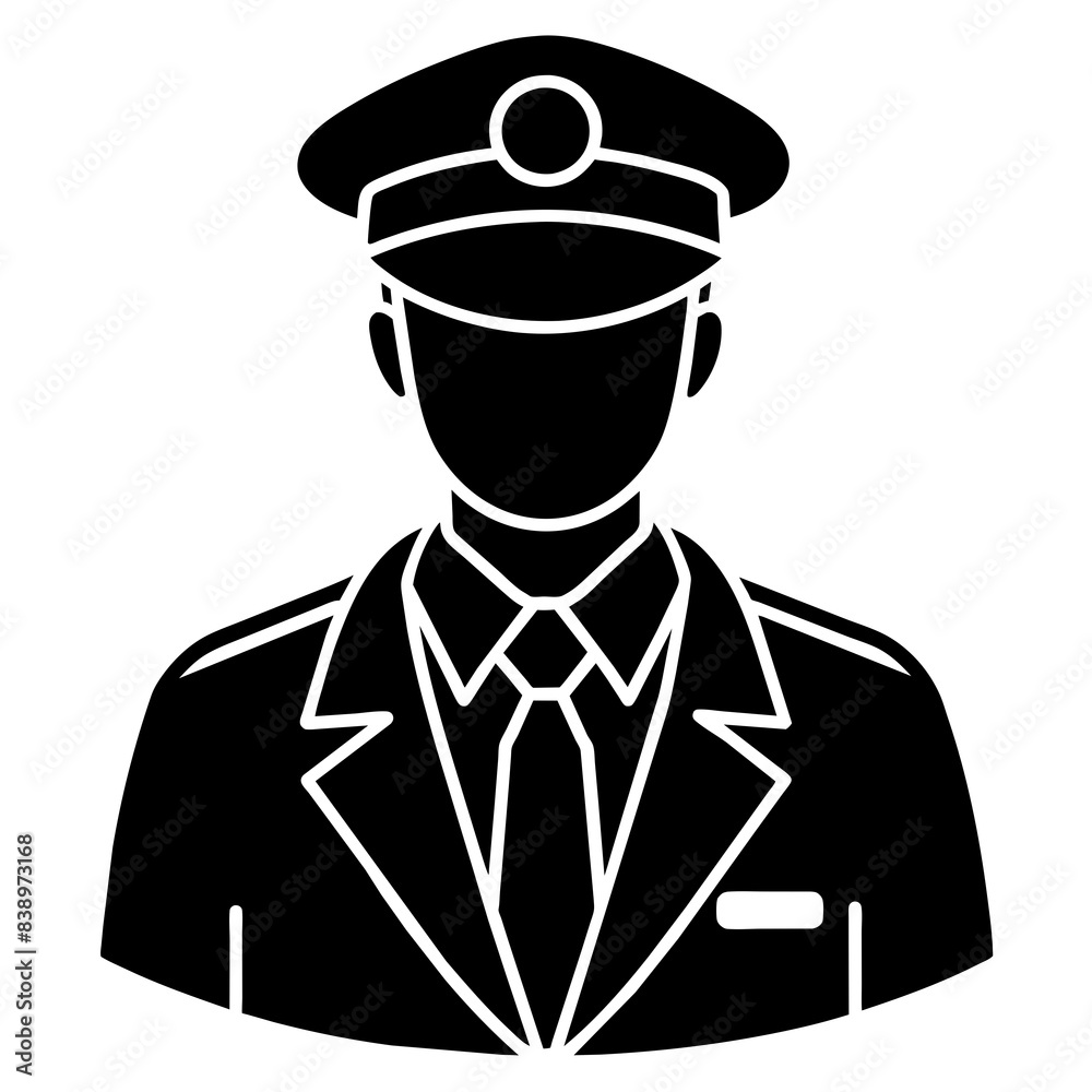 Customs officer enforcement in uniform. Vector illustration isolated on white background. Customs officer enforcement in uniform. Vector illustration isolated on white background.