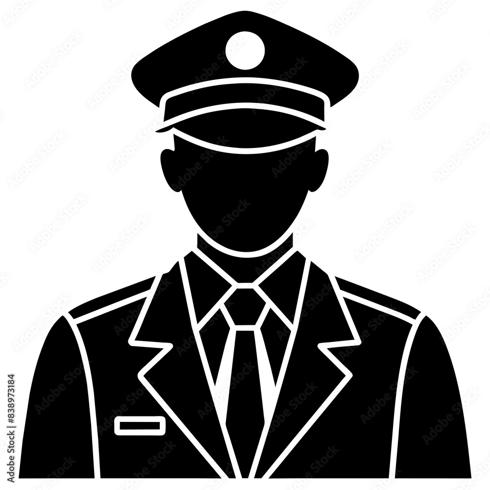 Customs officer enforcement in uniform. Vector illustration isolated on white background. Customs officer enforcement in uniform. Vector illustration isolated on white background.