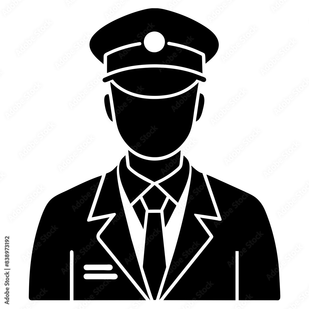 Customs officer enforcement in uniform. Vector illustration isolated on white background. Customs officer enforcement in uniform. Vector illustration isolated on white background.