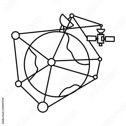 saellite network icon outline design