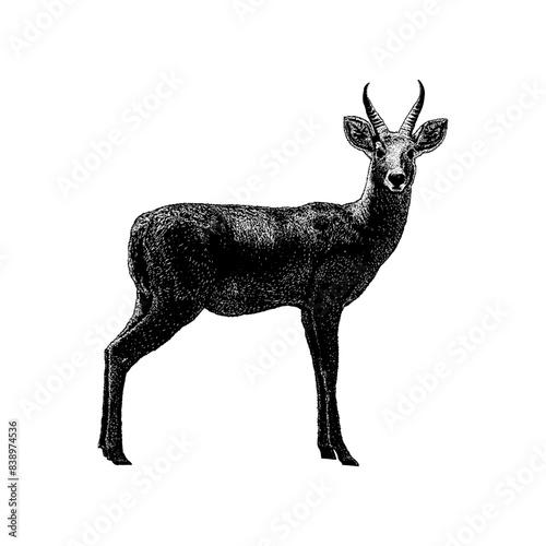 Oribi hand drawing vector isolated on background. 