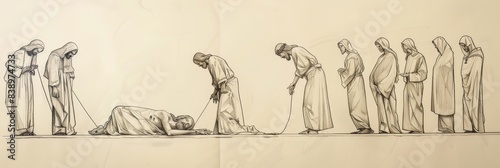 Jesus’ Burial and Resurrection, Biblical Illustration of Hope and New Life, Ideal for Religious Banner,Christian banner