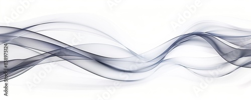 Rich dove gray wave abstract background, smooth and subtle, isolated on white