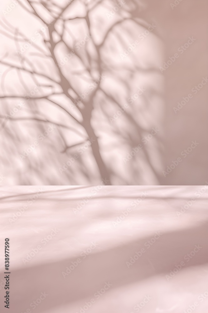 Minimalistic light background with blurred foliage shadow on a light pink wall. Beautiful background for presentation Minimalistic light background with blurred foliage shadow on a light pink wall. Beautiful background for presentation