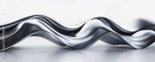 Rich graphite wave abstract background, sleek and modern, isolated on white photo