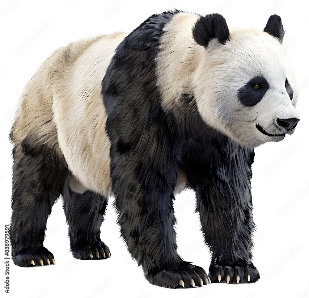 Obraz premium A giant panda isolated on a transparent background PNG