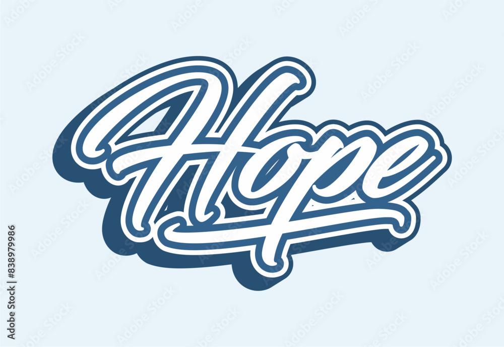 Obraz premium hope hand lettering vector handwritten calligraphy composition hope word text