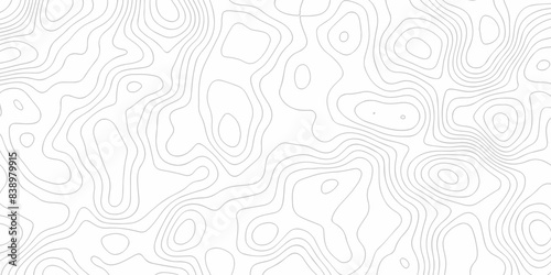 Vector geography landscape Topo contour map on white background, Topographic contour lines. Seamless pattern with lines Topographic map. Geographic mountain relief diagram line wave carve pattern.