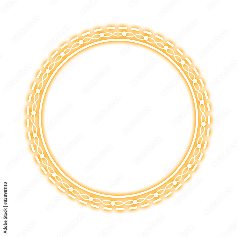 orange stitch circle frame dot and wave light neon orange stitch circle frame dot and wave light neon