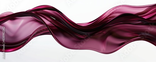Rich merlot wave abstract background, deep and wine-like, isolated on white photo