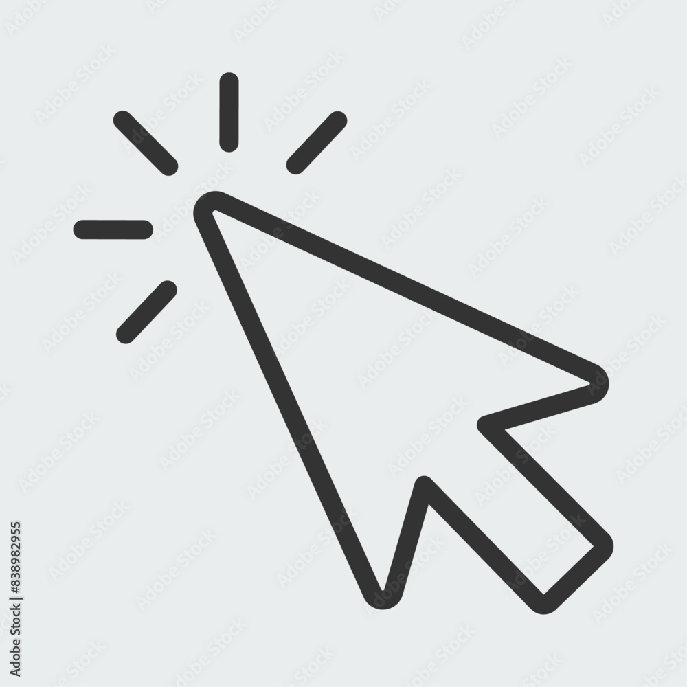 Cursor or Pointer icon. Mouse click symbol. Outline style easy editable vector design. Cursor or Pointer icon. Mouse click symbol. Outline style easy editable vector design.