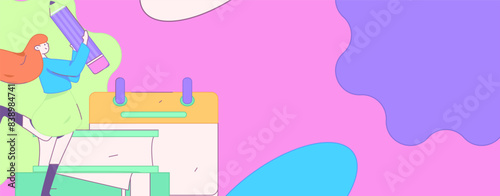 Check-in character flat vector concept operation hand-drawn illustration
