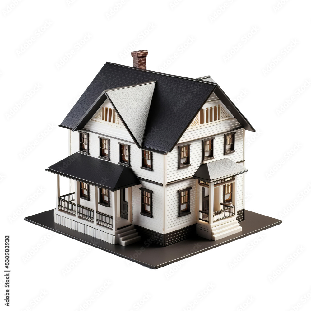 Detailed miniature house model with realistic architectural design, perfect for real estate and modeling projects. Detailed miniature house model with realistic architectural design, perfect for real estate and modeling projects.