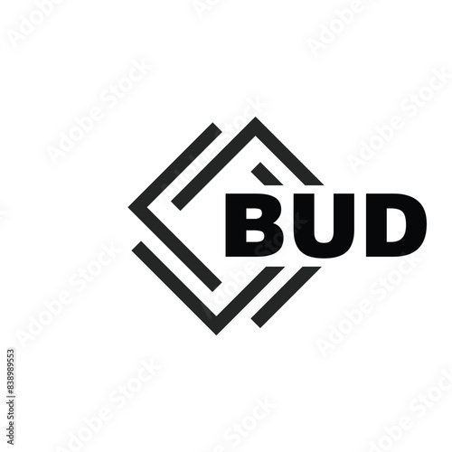 BUD letter logo design on white background. BUD logo. BUD creative initials letter Monogram logo icon concept. BUD letter design