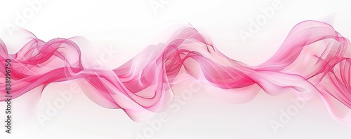 Vibrant blush pink wave abstract design, romantic and playful, isolated on a white backdrop